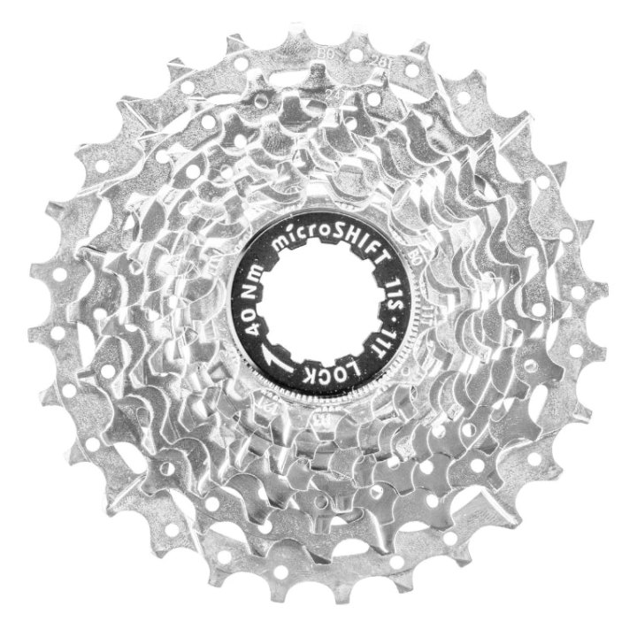 Cassette 11V. Microshift 11-28 Pour Shimano-Sram Route Argent (Vendu A L Unite) (11-12-13-14-15-16-17-19-21-24-28)