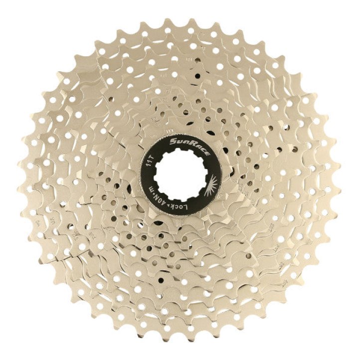Cassette 11V. Sunrace Ms8 11-40 VTT-Gravel Pour Shimano Metallic Argent (Livrer En Boite) (11-13-15-17-19-21-24-28-32-36-40) (2 Blocs + Pignons)