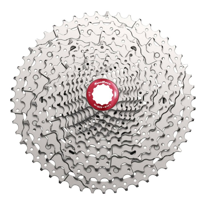 Cassette 12V. Sunrace Mz800 11-51 VTT Compatible Shimano Metallic Argent (Livre En Boite) (11-13-15-17-19-21-24-28-33-39-45-51)