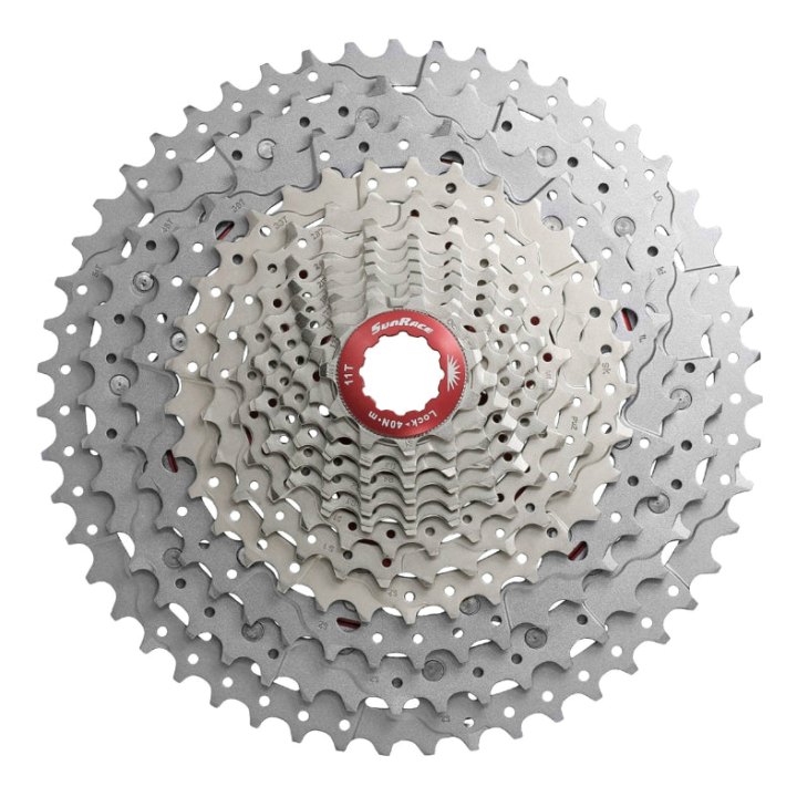 Cassette 12V. Sunrace Mz903 11-51 VTT Compatible Shimano Metallic Argent (Livre En Boite) (11-13-15-17-19-21-24-28-33-39-45-51)