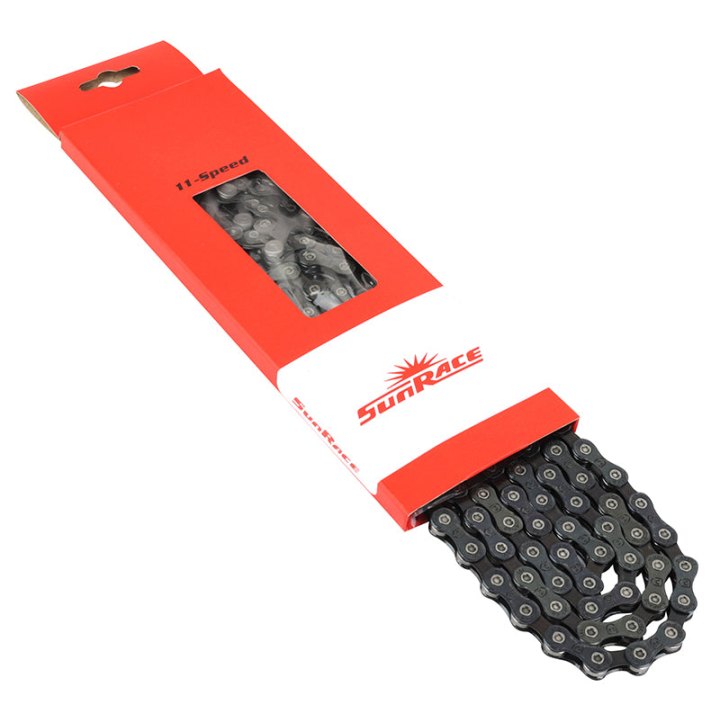 Chaîne Vélo 11V. Route-VTT Sunrace Cnu11A Noir 126 Maillons (U-Series Compatible Cues)