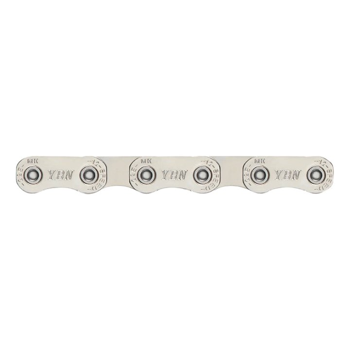 Chaîne Vélo 12V. VTT-VAE Ybn Flattop Argent Renforcé 136 Maillons Compatible Shimano Et Sram