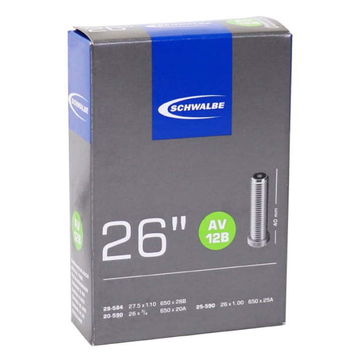 Chambre A Air Invalide 26 Schwalbe Valve Standard (20 À 25-590) (Av12B) Compatible 27.5X1.10 - 650X28B