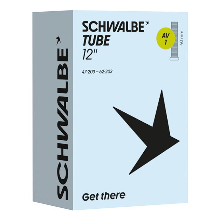 Chambre A Air Vélo 12 1-2 X 1.75-2 1-4 Schwalbe Valve Standard 40 mm (47-62X203) (Av1)