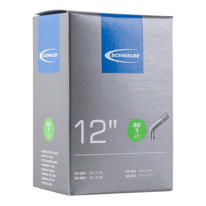 Chambre A Air Vélo 12 1-2 X 1.75-2 1-4 Schwalbe Valve Standard Coudée 45° (47-62X203) (Av1)