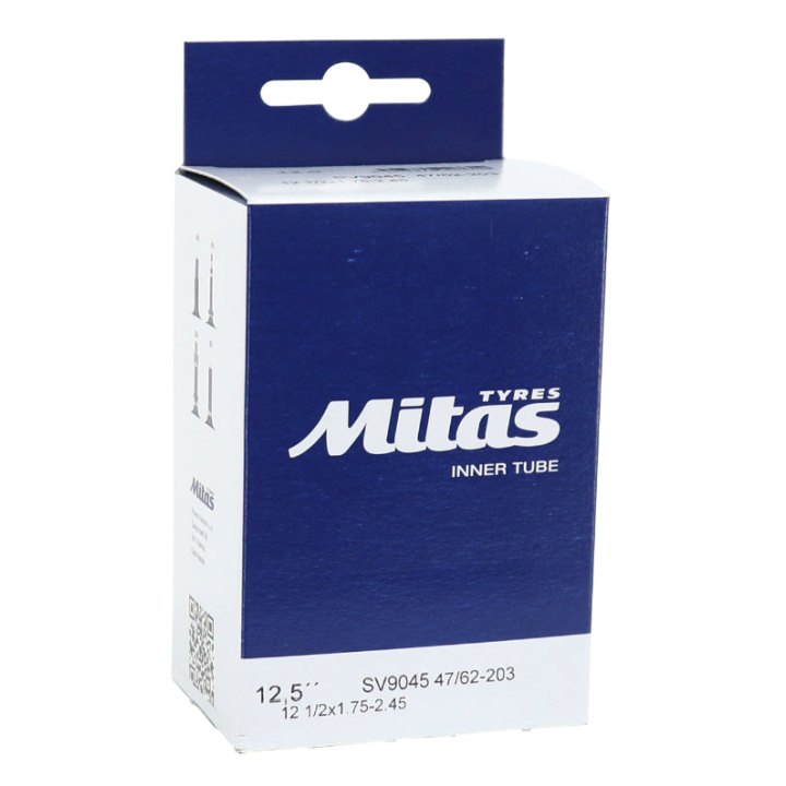 Chambre A Air Vélo 12 1-2 X 2 1-4 Rubena Valve Standard Coudée 90° Et 45° Sens De Roulement (47-62X203)