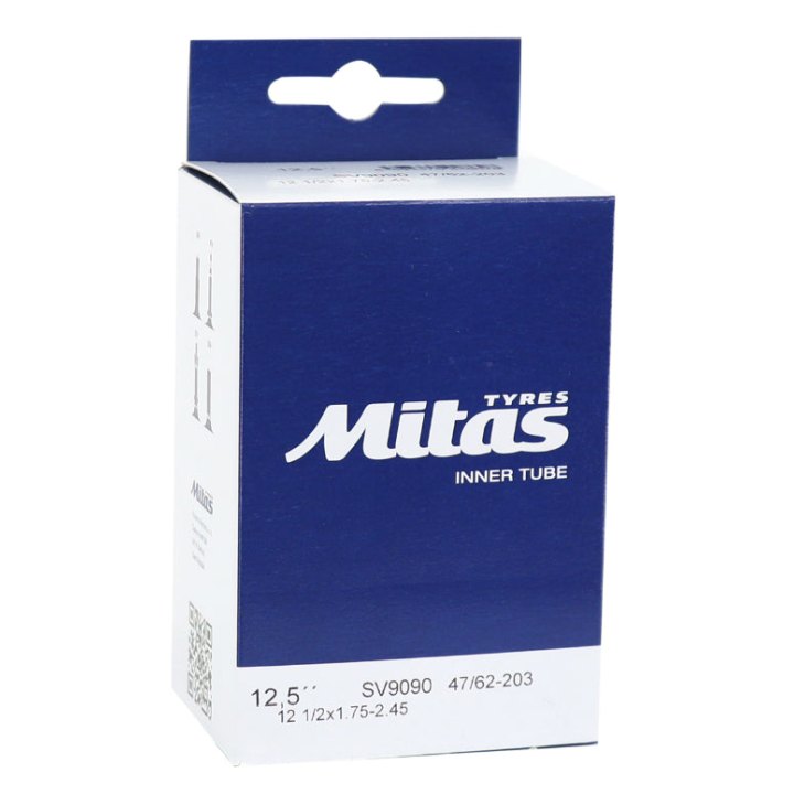 Chambre A Air Vélo 12 1-2 X 2 1-4 Rubena Valve Standard Coudée 90° Et 90° Sens De Roulement (47-62X203)