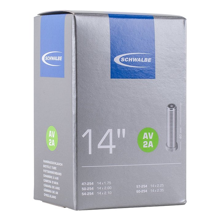 Chambre A Air Vélo 14 X 1.75 Schwalbe Valve Standard (47-254 À 60-254)(Av2A)