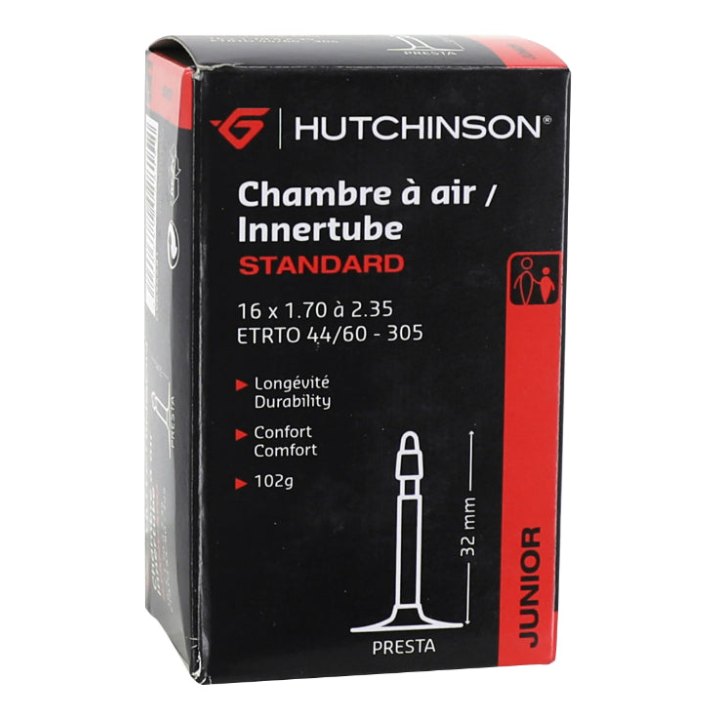 Chambre A Air Vélo 16 X 1.70-2.35 Hutchinson Valve Presta 40 mm