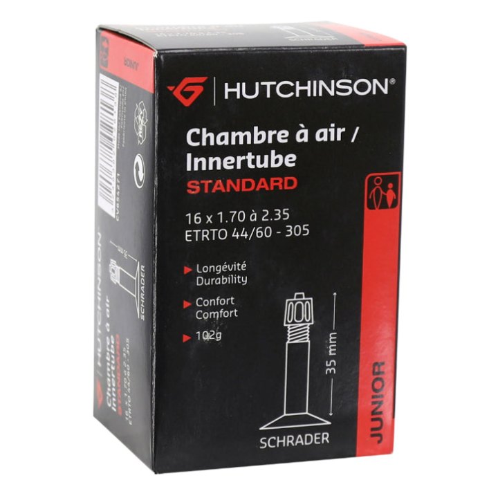 Chambre A Air Vélo 16 X 1.70-2.35 Hutchinson Valve Standard 40 mm