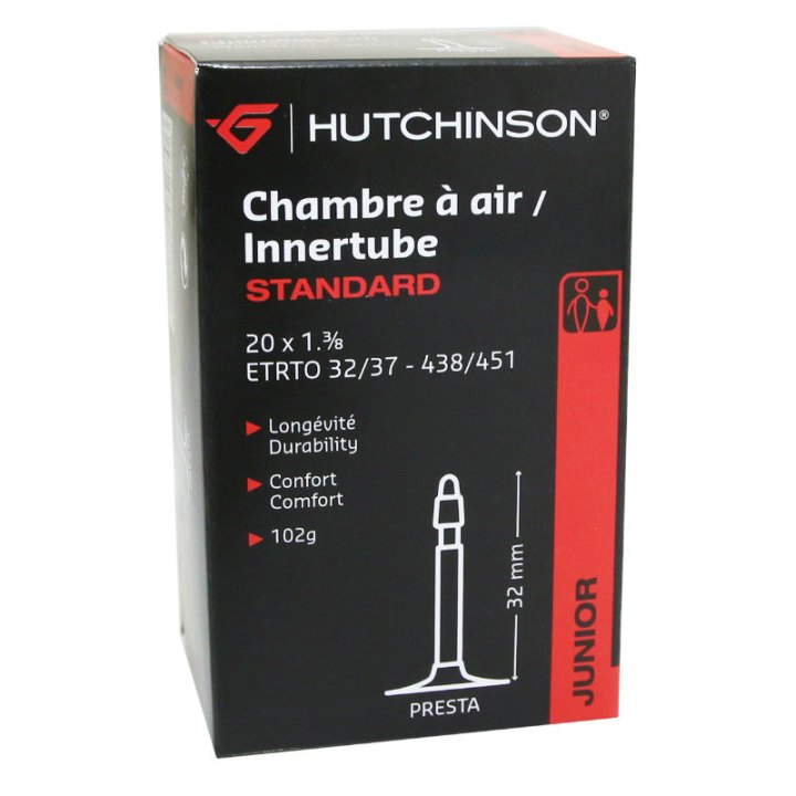 Chambre A Air Vélo 20 X 1 3-8 Hutchinson Valve Presta 32 mm 102G