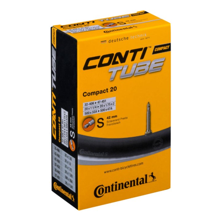 Chambre A Air Vélo 20 X 1.50-2.00 Continental Valve Presta 42 mm
