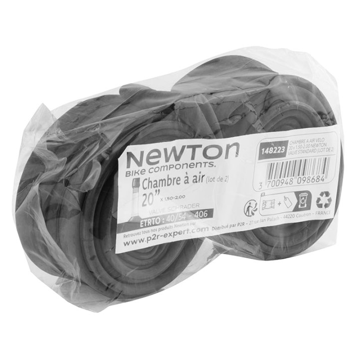 Chambre A Air Vélo 20 X 1.50-2.00 Newton Valve Standard (Lot De 2)