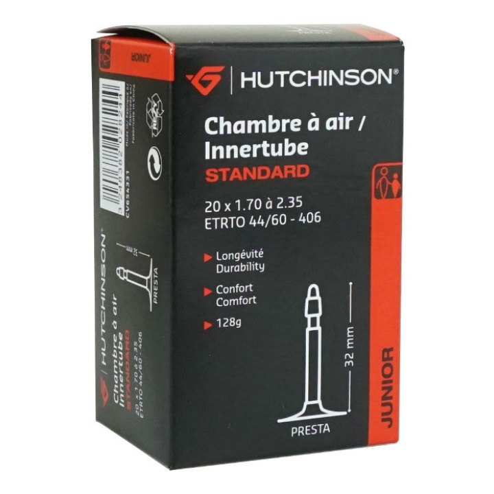 Chambre A Air Vélo 20 X 1.70-2.35 Hutchinson Valve Presta 40 mm