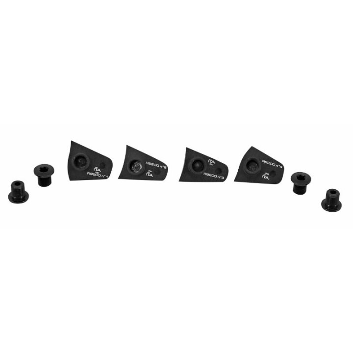 Intravis - Capot Pédalier Ta Compatible Dura Ace 9200-9270 12V. Noir Pour Plateau X110 (Jeu De 4) - Vis Et Cheminee