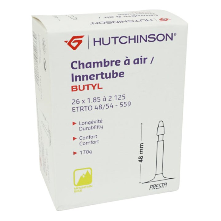 Chambre A Air Vélo 26 X 1.85-2.125 Hutchinson Valve Presta 48 mm (Offre Spéciale)