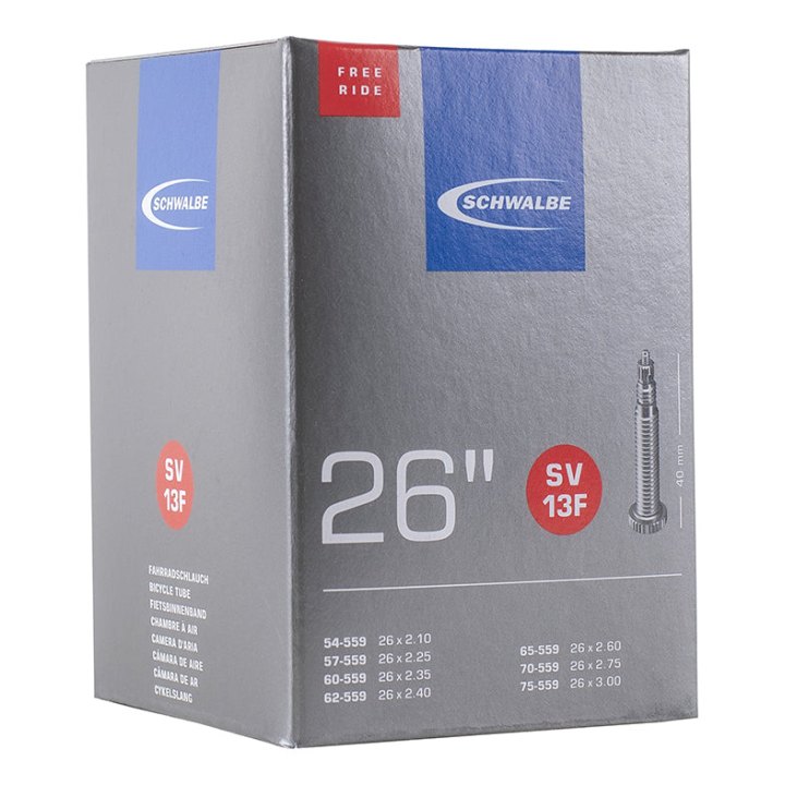 Chambre A Air Vélo 26 X 2.10-3.00 Schwalbe Freeride Valve Presta 40 mm (54-75X559) (Sv13F)