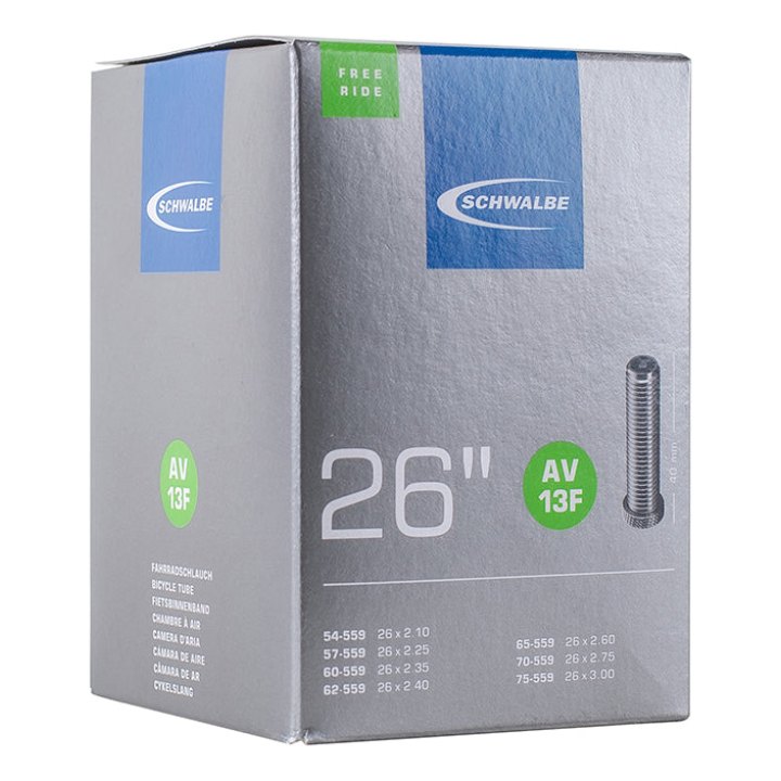 Chambre A Air Vélo 26 X 2.10-3.00 Schwalbe Valve Standard 40 mm Tout Alu (Av13F)