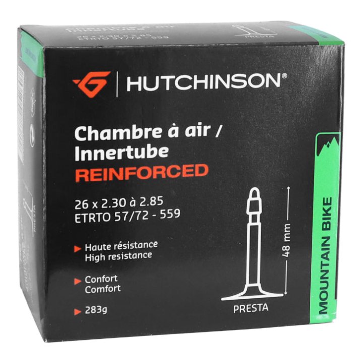 Chambre A Air Vélo 26 X 2.30-2.85 Hutchinson Reinforced Koloss Valve Presta 48 mm