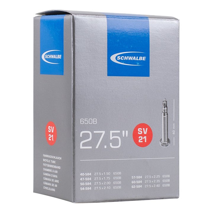 Chambre A Air Vélo 27.5 X 1.50-2.35 Schwalbe Valve Presta Obus Demontable Tout Alu (Sv21)