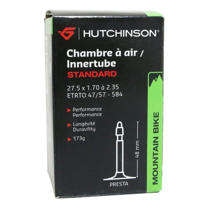 Chambre A Air Vélo 27.5 X 1.70-2.35 Hutchinson Valve Presta 48 mm 173G