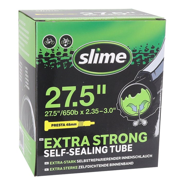 Chambre A Air Vélo 27.5 X 2.35-3.0 Slime Valve Presta Obus Demontable Avec Liquide Anti-Crevaison -Compatible VAE-