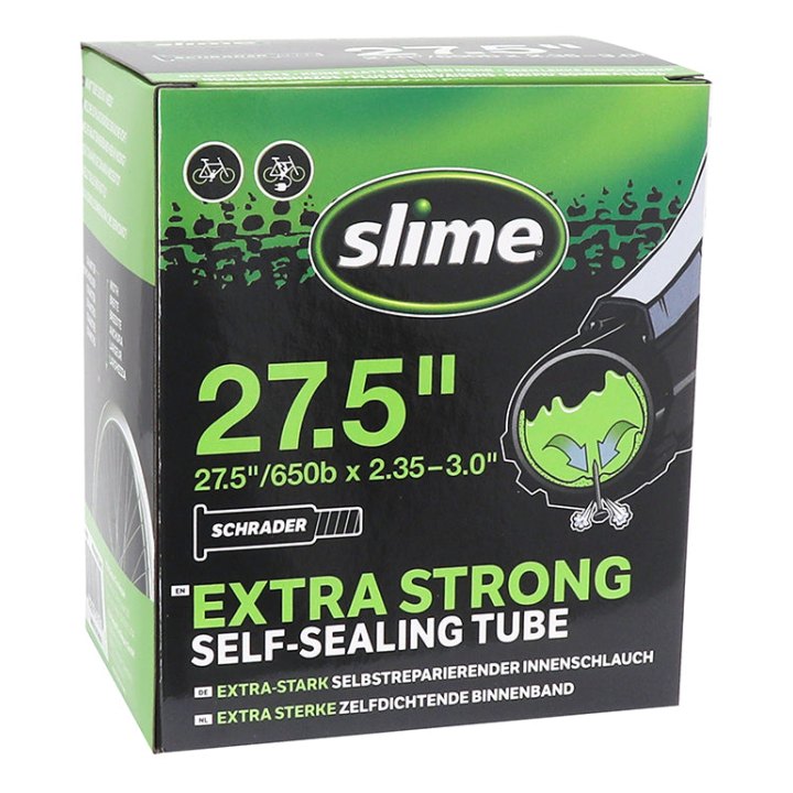 Chambre A Air Vélo 27.5 X 2.35-3.0 Slime Valve Schrader Obus Demontable Avec Liquide Anti-Crevaison -Compatible VAE-