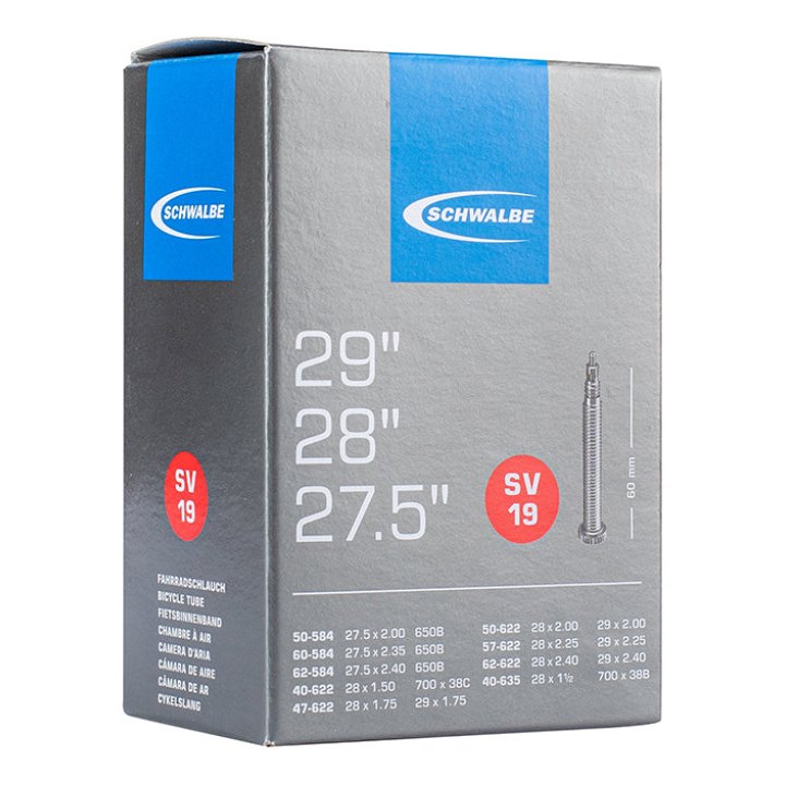 Chambre A Air Vélo 27.5-29 X 2.00-2.40 Et 700X38 Schwalbe Valve Presta Obus Demontable 60 mm Tout Alu (Sv19)