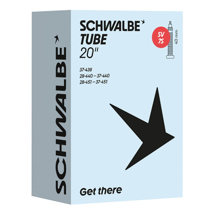 Chambre A Air Vélo 500 X 28A - 20 X 1 3-8 Schwalbe Valve Presta Tout Alu (37-438 À 37-451) (Sv7A)
