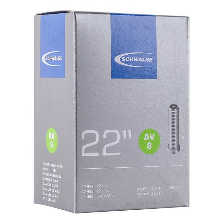 Chambre A Air Vélo 550 X 28-35A - 22" Schwalbe Valve Standard Tout Alu (44-484 À 37-501) (Av8)
