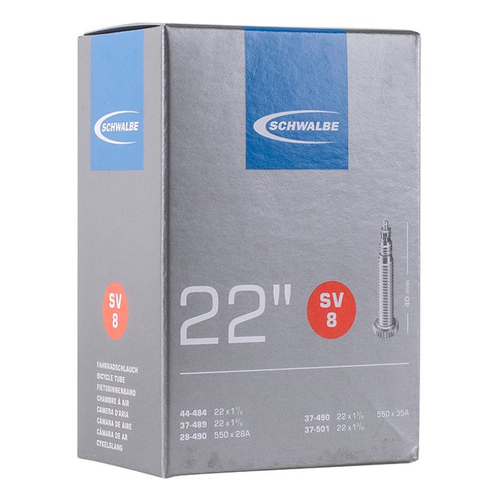 Chambre A Air Vélo 550 X 28-44A - 22" Schwalbe Valve Presta Tout Alu (44-484 À 37-501) (Sv8)