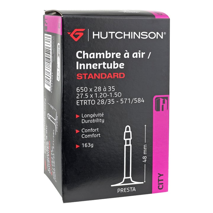 Chambre A Air Vélo 650 X 35B 28-35 Hutchinson Valve Presta 48 mm 163G