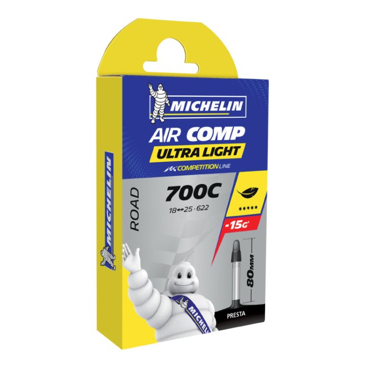 Chambre A Air Vélo 700 X 18-25 Michelin A1 Ultralight Valve Presta 80 mm