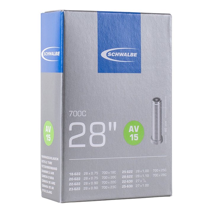 Chambre A Air Vélo 700 X 18-25 Schwalbe Valve Standard Tout Alu (Av15)
