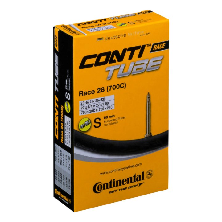 Chambre A Air Vélo 700 X 20-25 Continental Valve Presta Obus Demontable 60 mm
