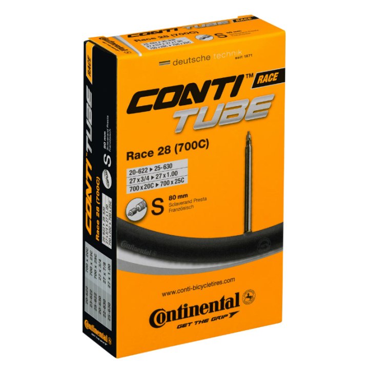 Chambre A Air Vélo 700 X 20-25 Continental Valve Presta Obus Demontable 80 mm