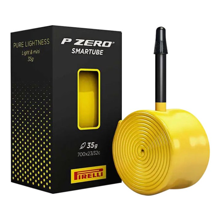 Chambre A Air Vélo 700 X 23-32 Pirelli P Zero Smartube Tpu Valve Presta Jaune - Noir 80 mm