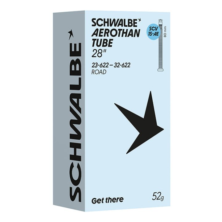 Chambre A Air Vélo 700 X 23-32 Schwalbe Aerothan Tpu Clik Valve 80 mm (Scv15-Ae) 52Grs
