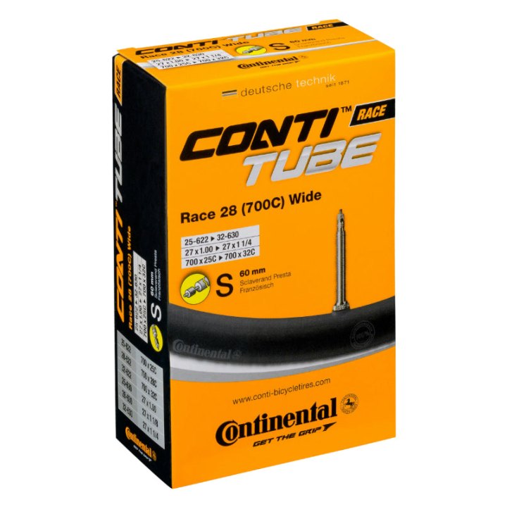 Chambre A Air Vélo 700 X 25-28 Continental Valve Presta Obus Demontable 60 mm (Compatible 700 X 32)