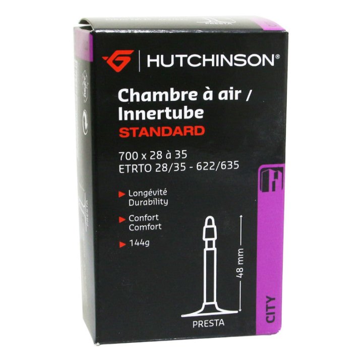 Chambre A Air Vélo 700 X 28-35 Hutchinson Valve Presta 48 mm 144G