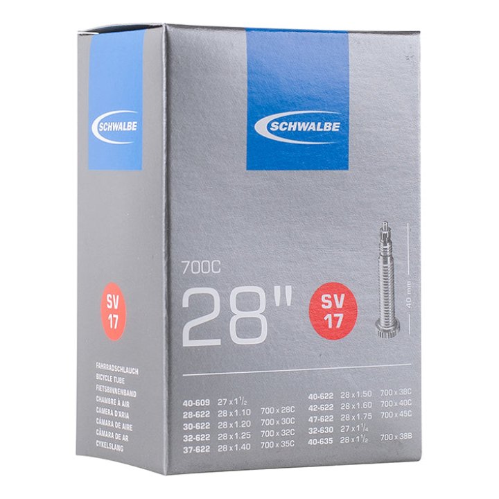 Chambre A Air Vélo 700 X 28-45 - 27X1 1-4 Schwalbe Valve Presta Obus Demontable 40 mm Tout Alu (Sv17)