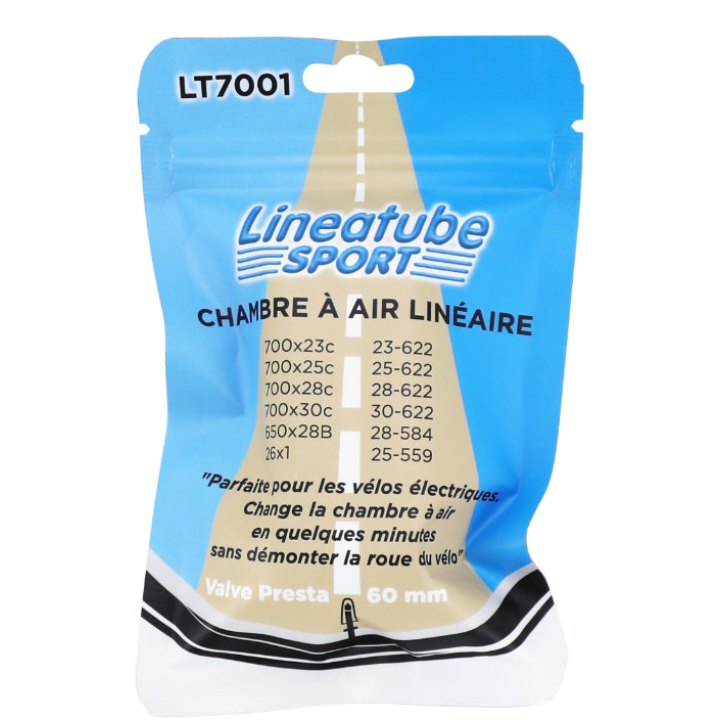 Chambre A Air Vélo Pour VAE-E-Bike 700 X 23-30 Lineaire Valve Presta Tout Alu (Permet De Monter La Chambre A Air Sans Demonter La Roue) -Linea-
