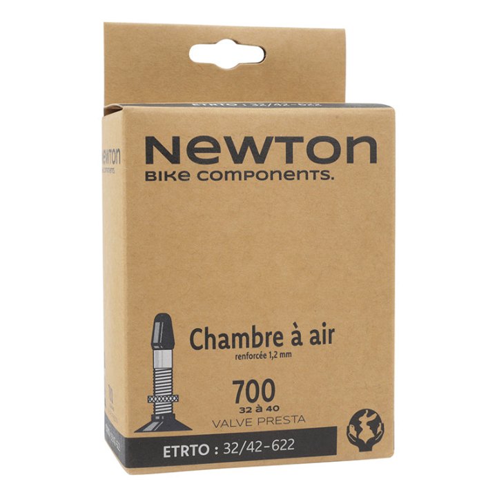 Chambre A Air Vélo 700 X 35 Newton Valve Presta 48 mm - Épaisseur Renforcée 1.2 mm