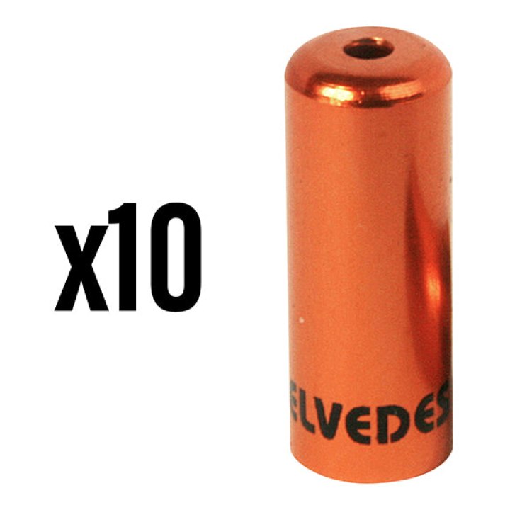 Embout De Gaine Dérailleur 4,3 mm Alu Orange Étanche (Vendu Par 10) -Elvedes-