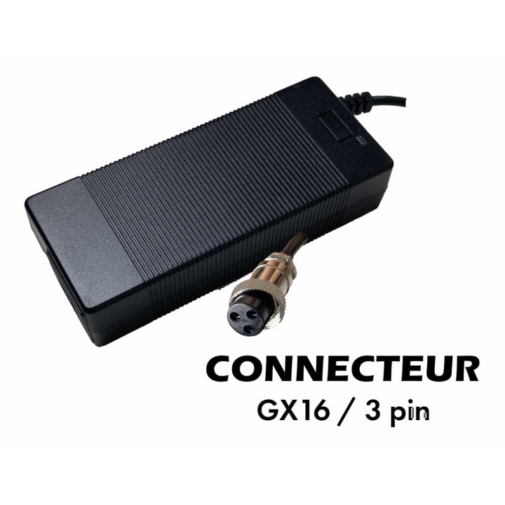 Chargeur 36V➡️ 42V / 3A (connecteur GX16-3p)