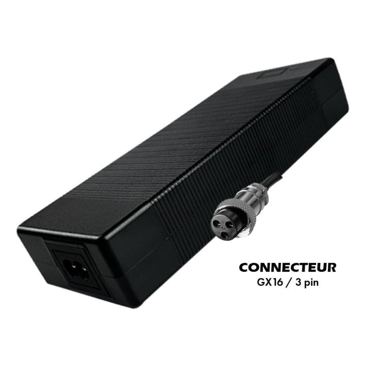 Chargeur 60V ➡️ 67.2V / 2A (connecteur GX16-3p)