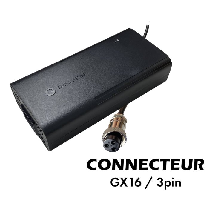 Chargeur 72V ➡️ 84V / 2A (connecteur GX16-3p)