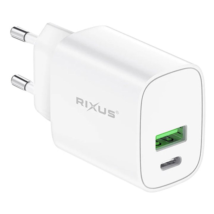 Chargeur Usb-C-Usb-A Rixus Blanc 5V 20W (Vendu A L'Unite) -Rx90S-