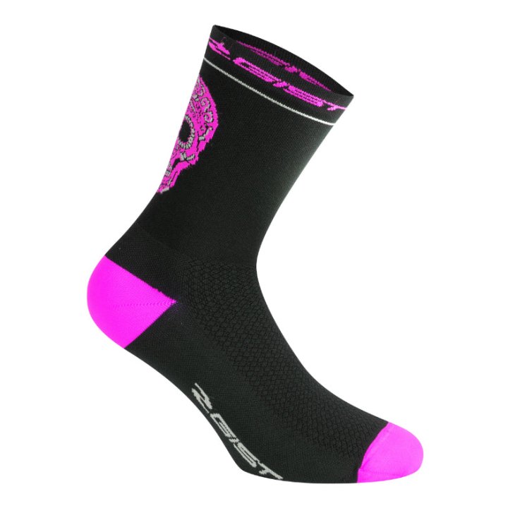 Chaussettes - Socquettes Été Gist Crane-Skull Noir-Rose Fluo 36-39 - Hauteur 18 cm (Paire)