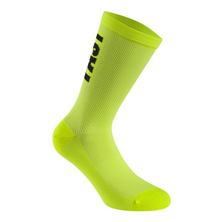 Chaussettes - Socquettes Été Gist Ride Fast Jaune Fluo 44-47 Antibacterien - Hauteur 22 cm (Paire)